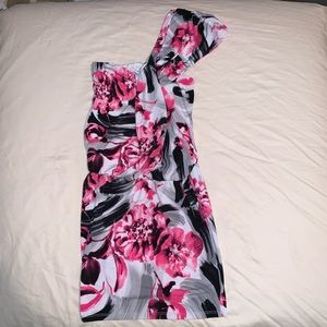 One Shoulder Floral Dress - Medium
